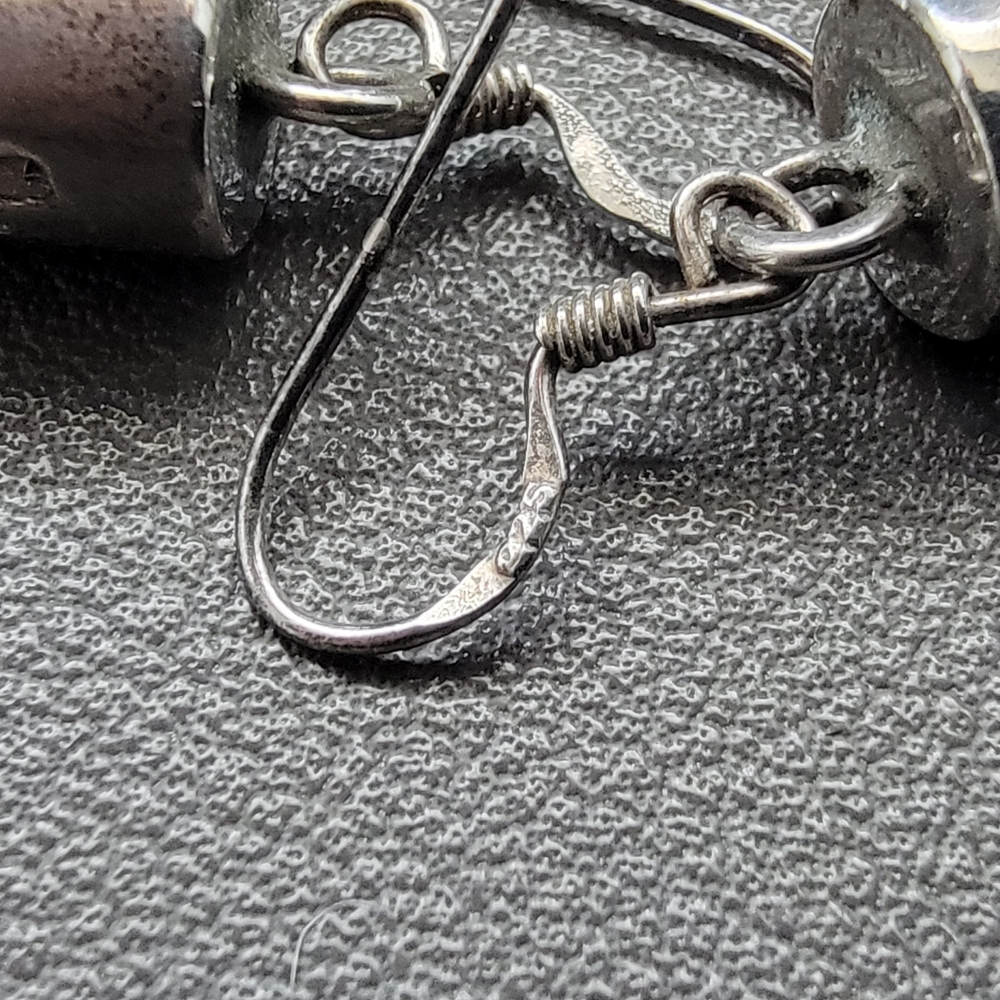 925 Sterling Silver Openwork Cross Drop Earrings | Oxidized Artisanal - Picture 5 of 6